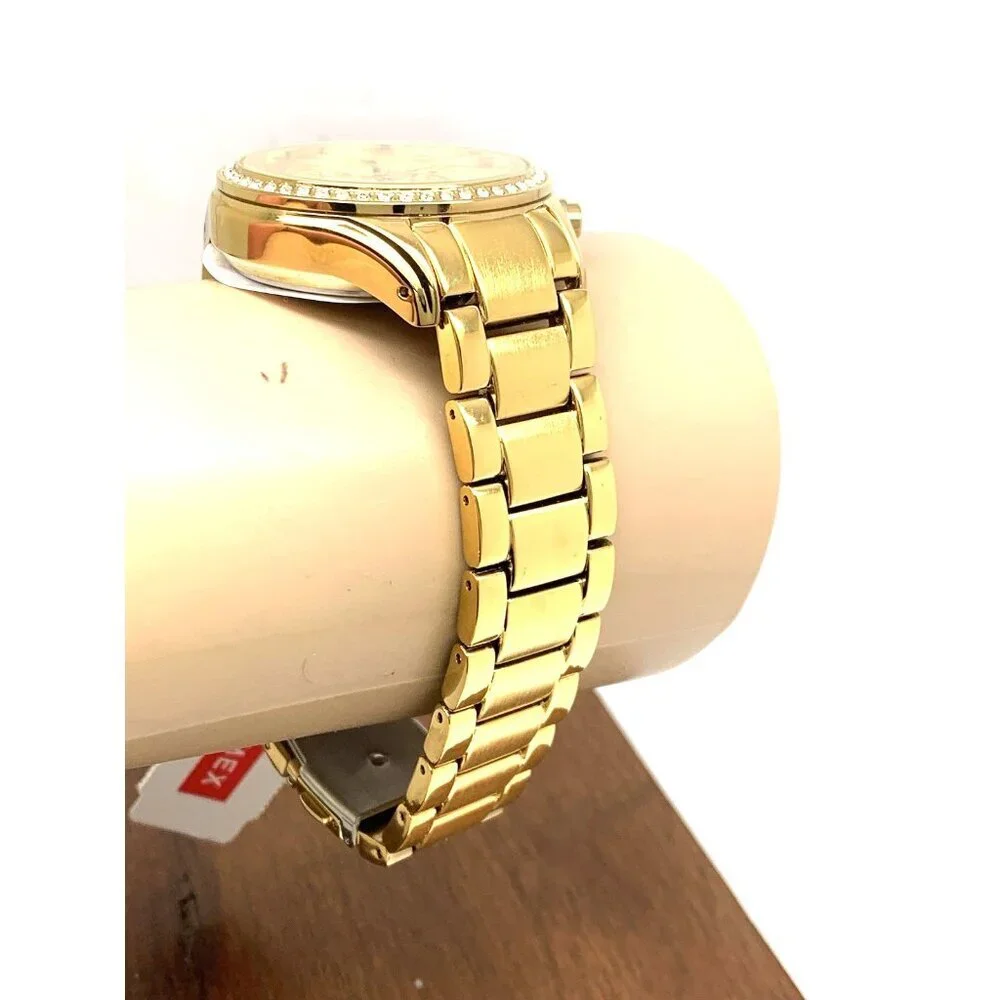 Timex Women's Watch TW2V57800 Quartz Chronograph Gold Dial Stainless Steel 38mm